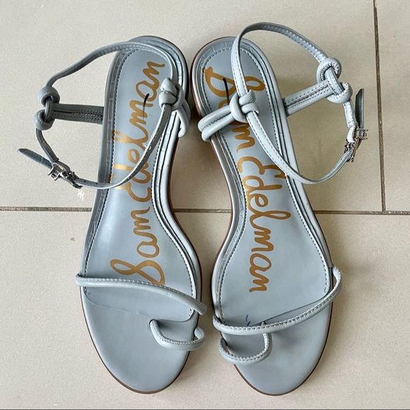 SAM EDELMAN Baby Blue Isle Straps Sandal Flat Leather Animal Print - Picture 3 of 4